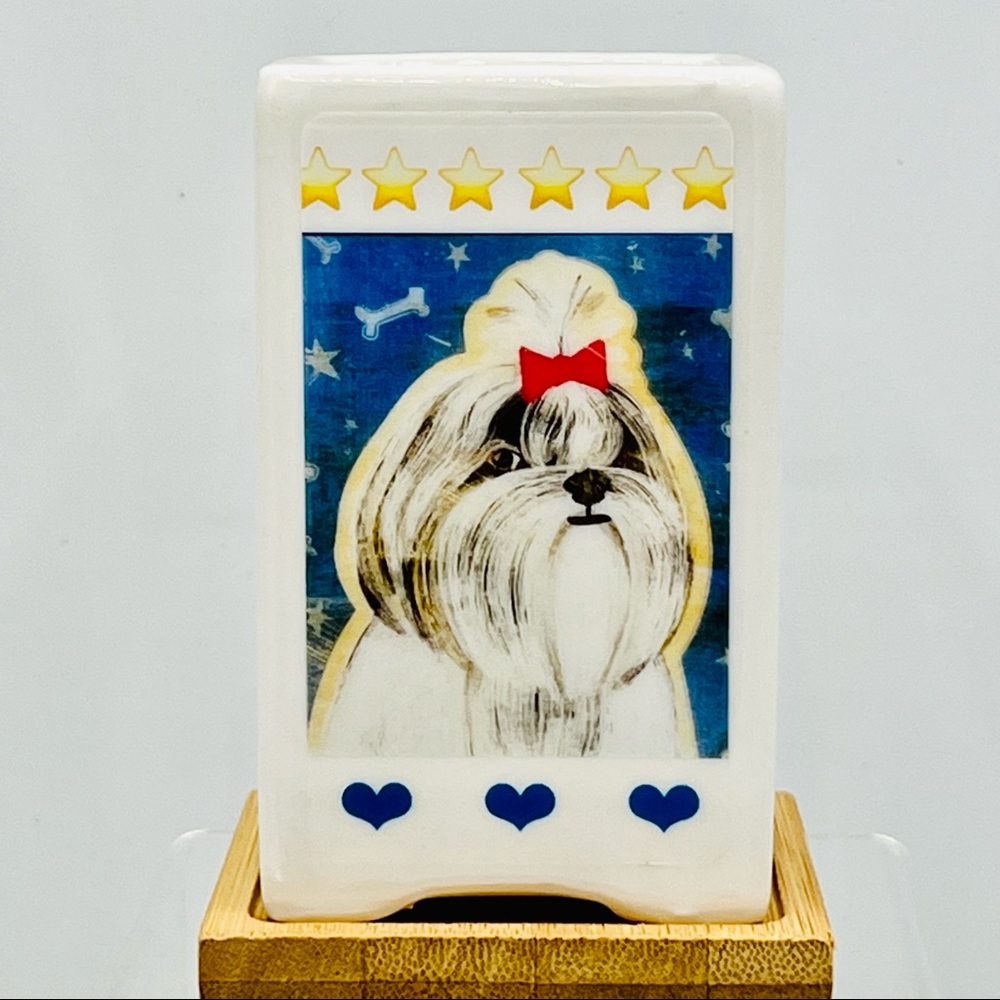 SHIH TZU DOG Art Hand Crafted Home Decor Planter Office Desktop Pencil Holder